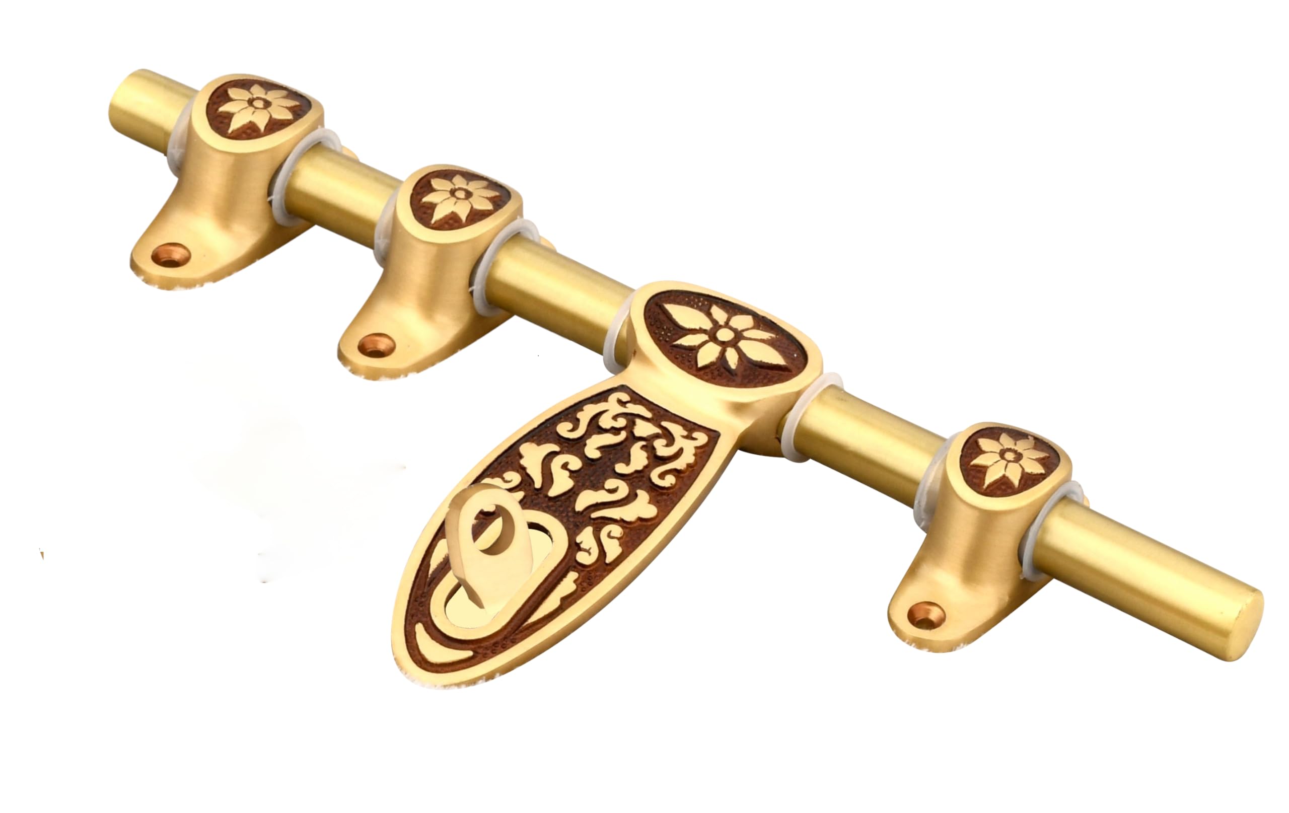 Chitra Legend Series Brass Heavy Aldrop for Single and Double Door for Home/Office Door Pack of 1 (Coffee Red, 8 Inch) — Amazon image 2