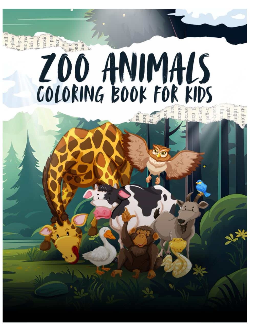 Zoo Animals Coloring Book for Kids: Fun and Easy Animal Coloring Pages with Cute Zoo Animals for Kids