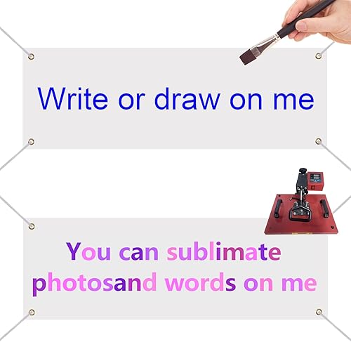 Miniatura 4 de 2 pancartas grandes de sublimación en blanco para decorar vinilo, carteles en blanco de tela Oxford de poliéster de 2 x 6 pies con cuerdas para