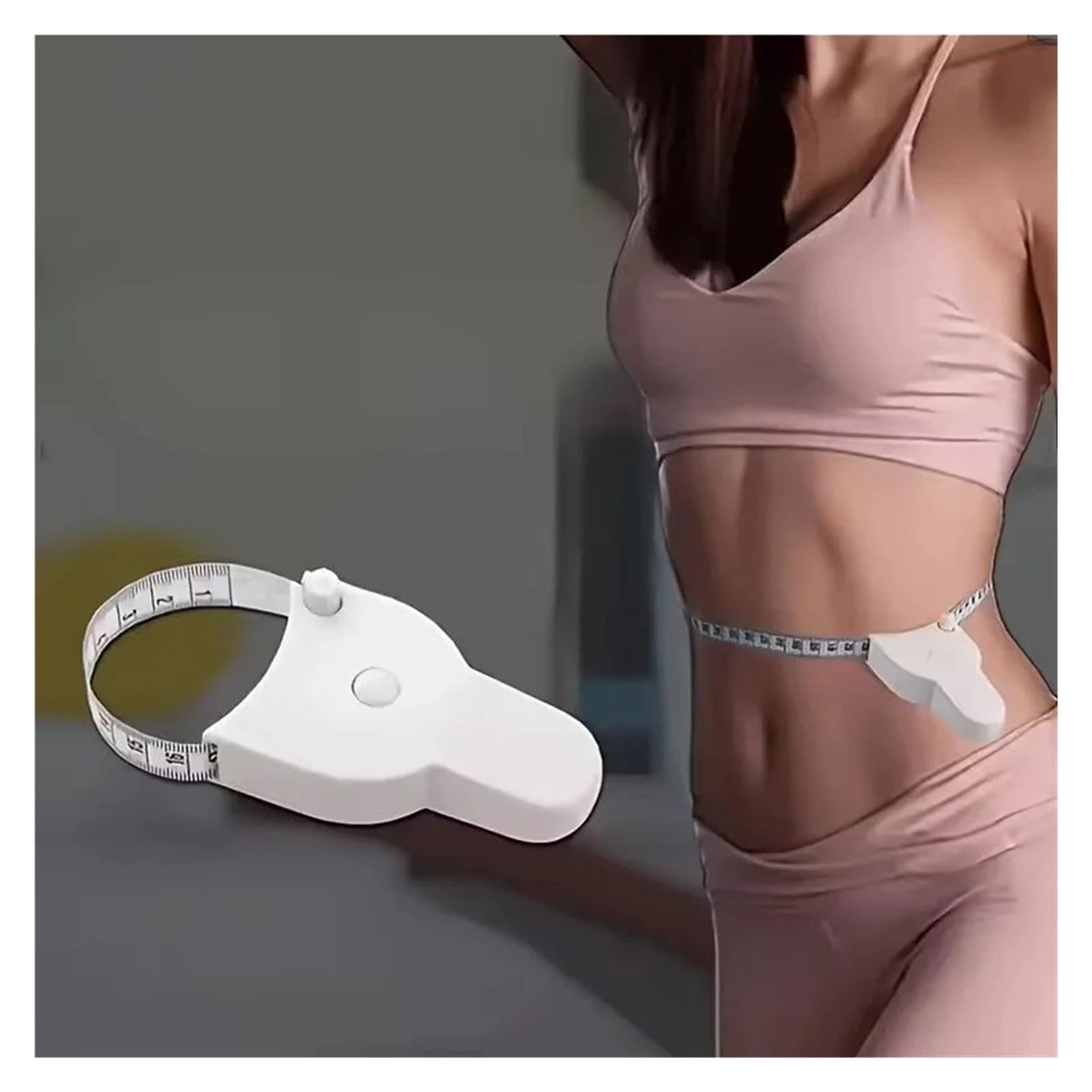 Cinta corporal retráctil automática de 150 cm (blanco)