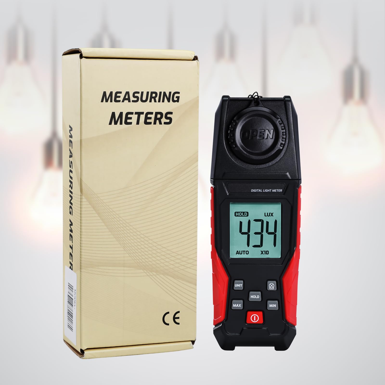 Luxmètre numérique 0,01-200 000 lux pour LED, plantes, photographie, luminance, bougies de pied, haute précision, capteur d'éclairement portable, écran LCD, portée automatique, batterie incluse