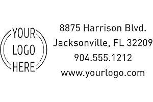 Custom Rectangle Logo Return Address Stamp - Self-Inking Office Stamp