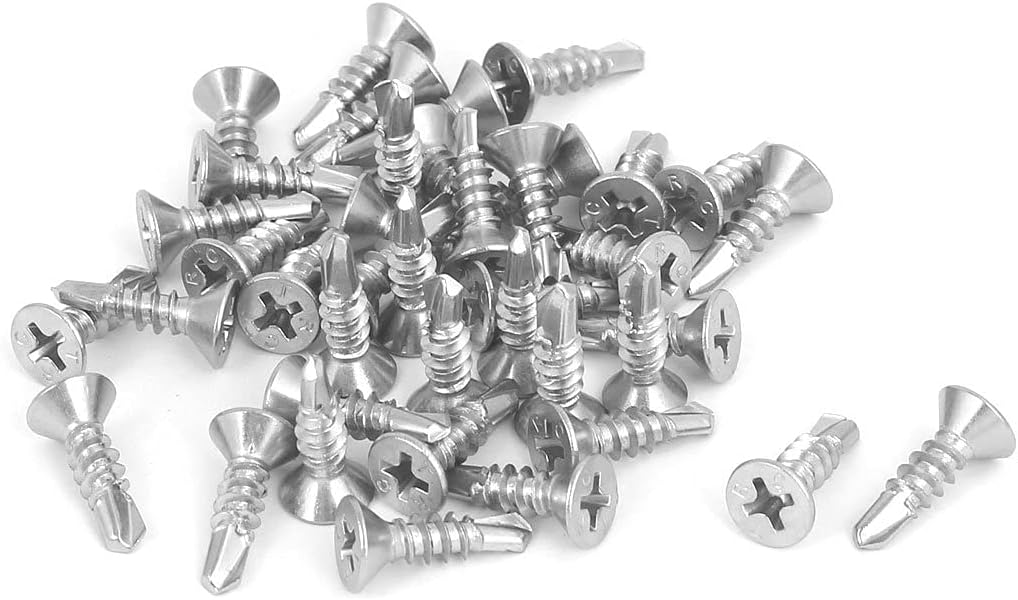 Self Drilling Screw 1/2 inch (13mm) Flat Head Pack of 100 Pieces.