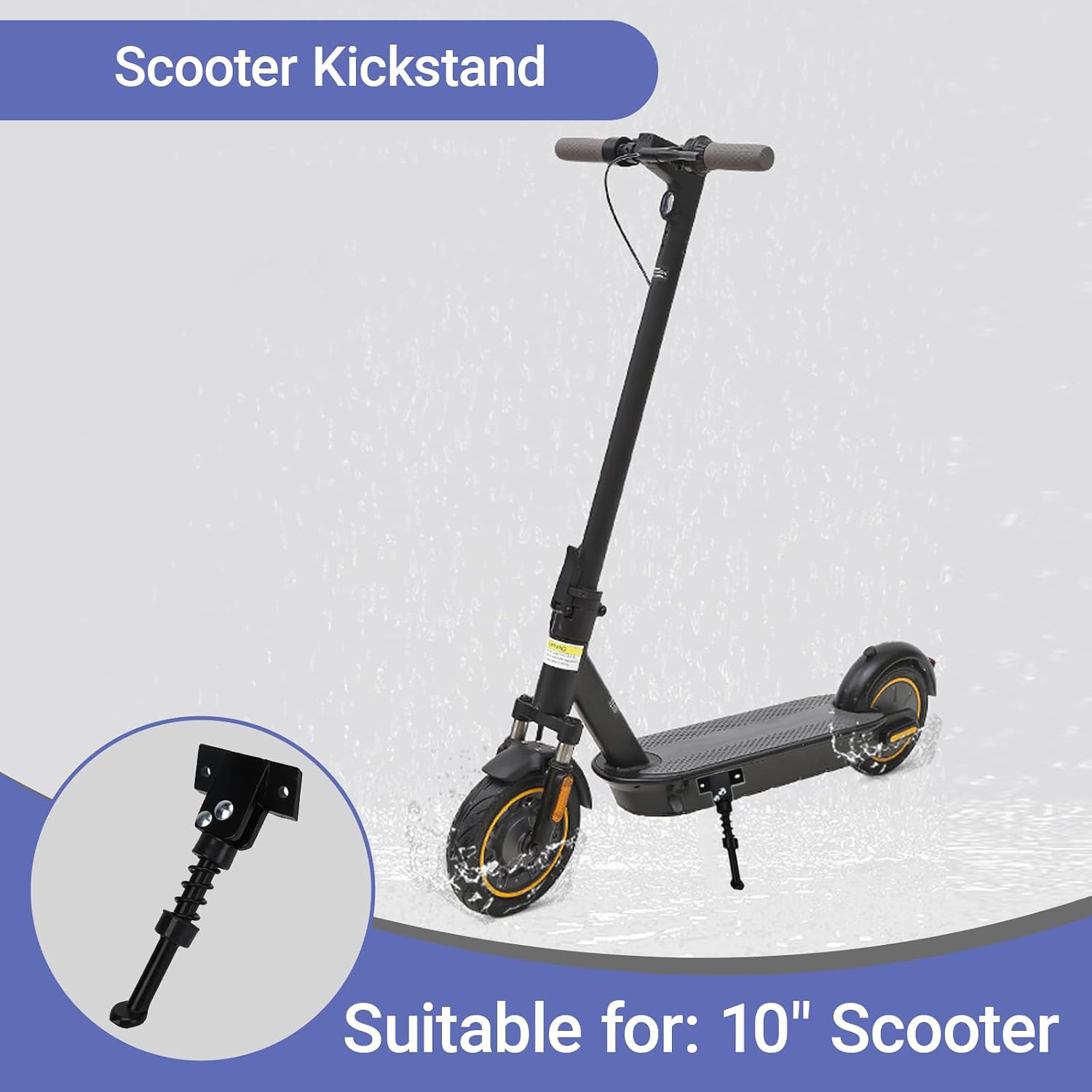 10in Scooter Kickstand, Electric Scooter Parking Stand Parts Electric Kickstand, Aluminum Alloy Foot Support Holder, Spare Replacement Parts Accessories