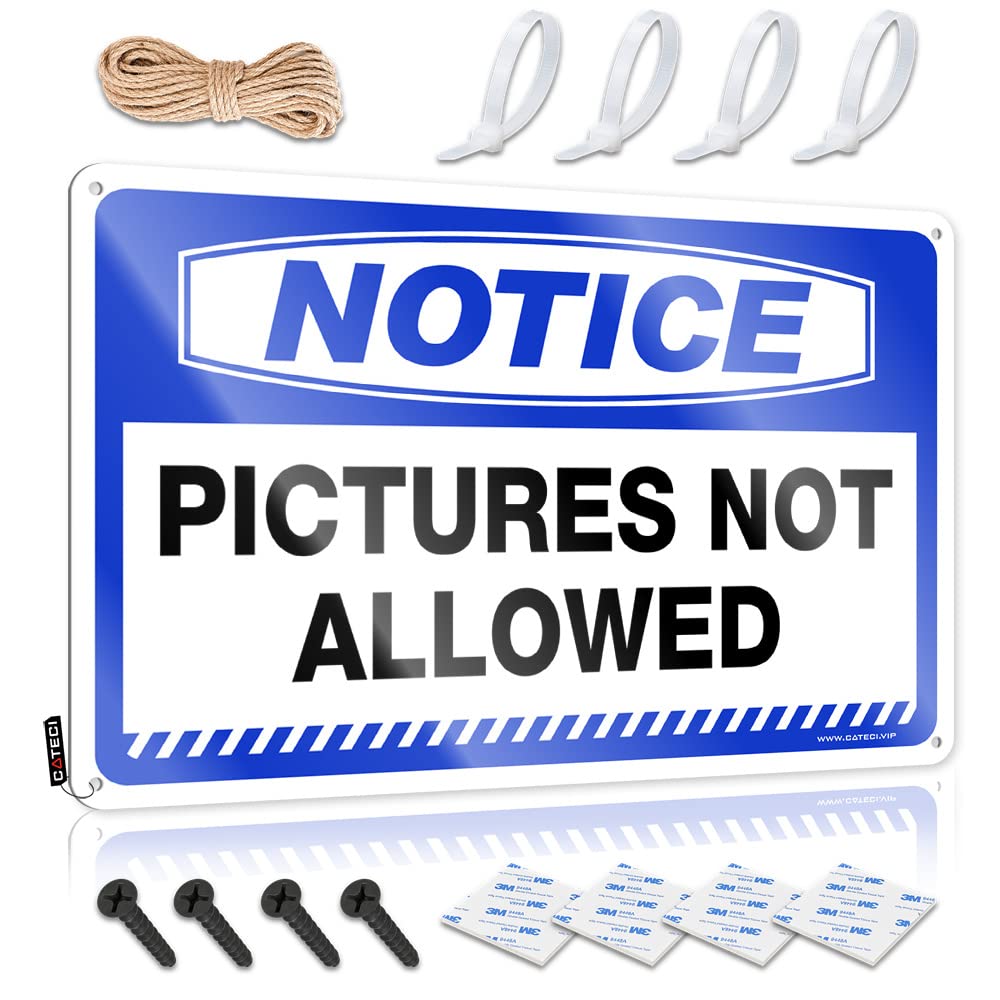 Mwfkkaddb One Color Metal Man Cave Decor Notice Pictures Not Allowed Tin Sign Backyard Bar Sign Tin Signs For Bar(30X40cm)