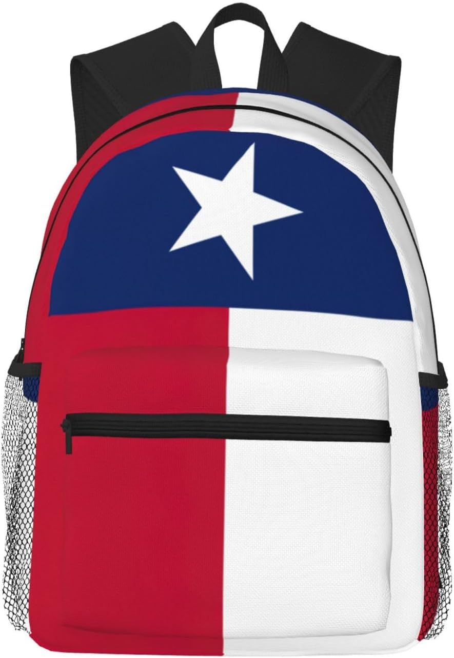 Flag of Texas College Backpacks,Backpacks With Pockets, Lightweight Bookbag For College for Women Men