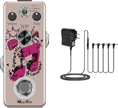 Acoustic Guitar Simulator Pedal & IOppWin DC 9V Guitar Pedal Power Supply Adapter - 0.5A 5-Way Daisy Chain