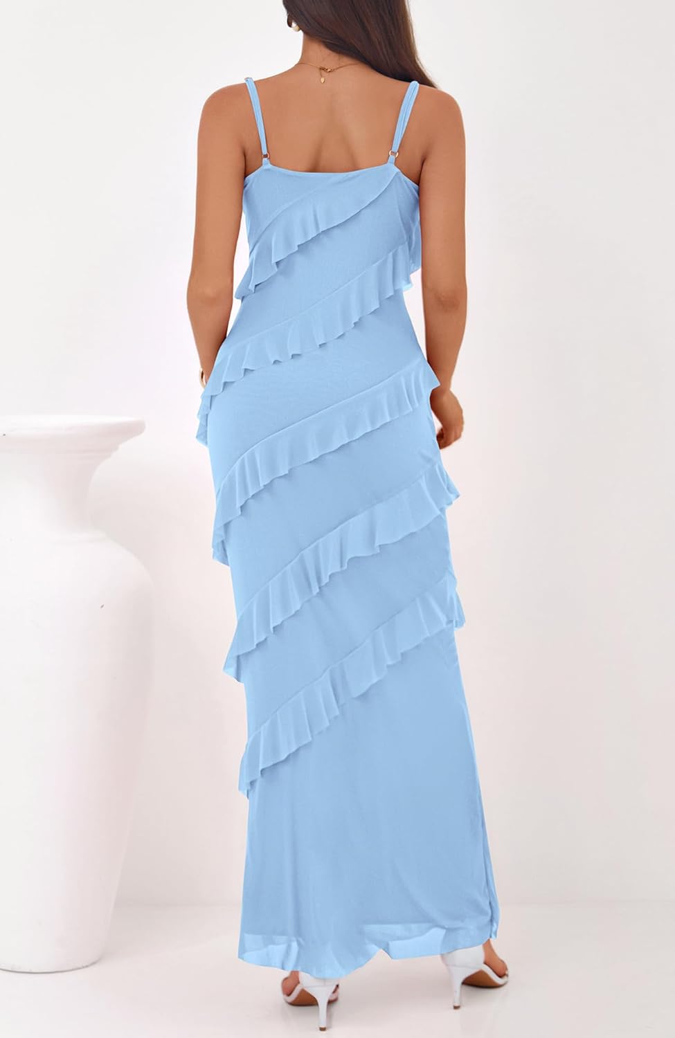 BTFBM Spring Dresses for Women 2026 Spaghetti Strap Bodcyon Solid Cocktail Wedding Guest Dress Summer Fashion Clothing