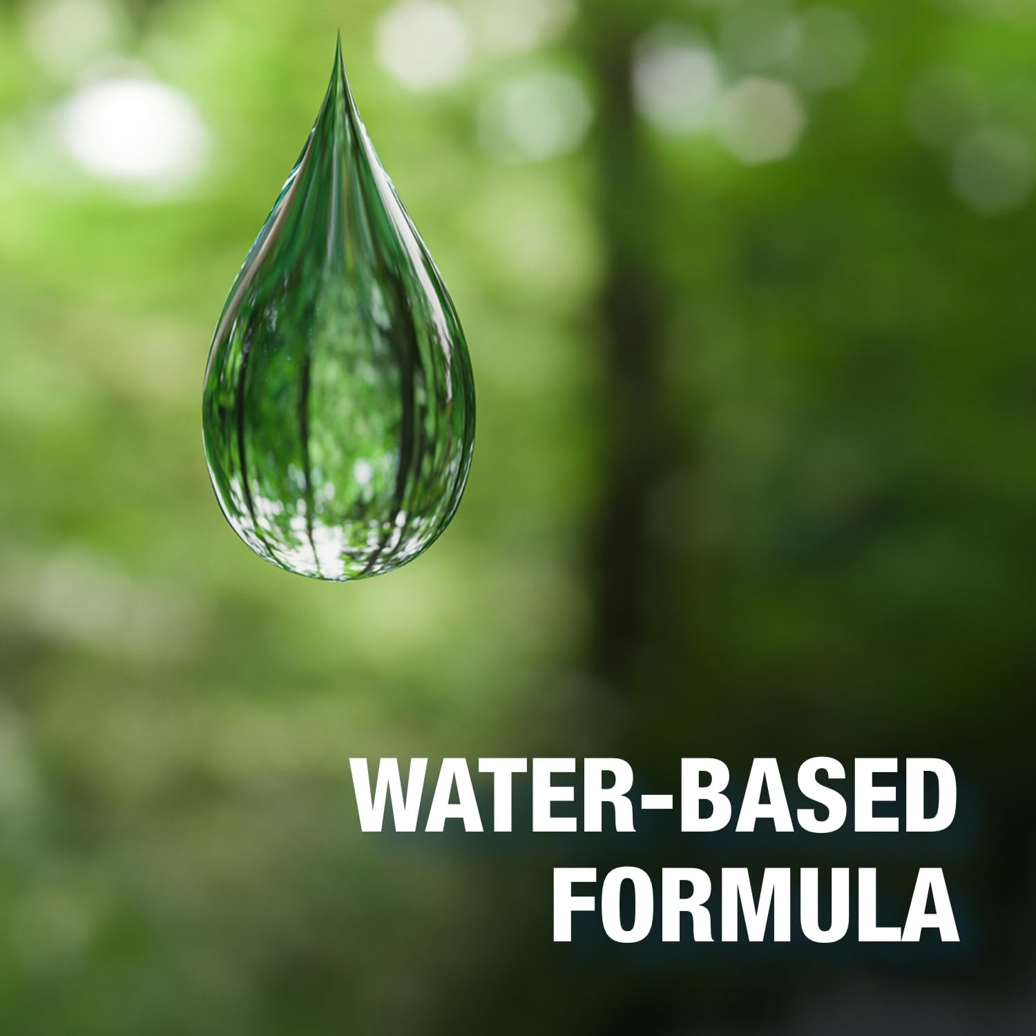 A single water droplet falling, symbolizing the water-based formula of the gel.