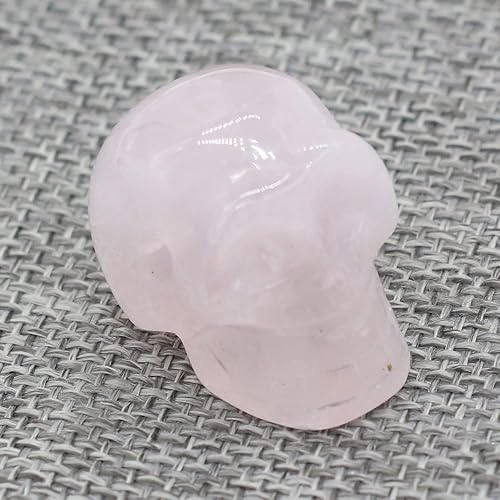 Miniatura 7 de LE SKY 4 dijes de cuentas de piedra natural con cabeza de calavera de cristal curativo, dije de calavera anhelada a mano para hacer joyas, collares,