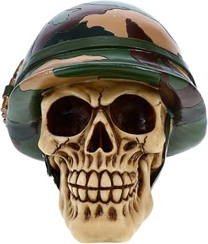 Treasure Cove Skull with Hat P754673 Military Calaveras Halloween Decoration Gothic Skeleton Head