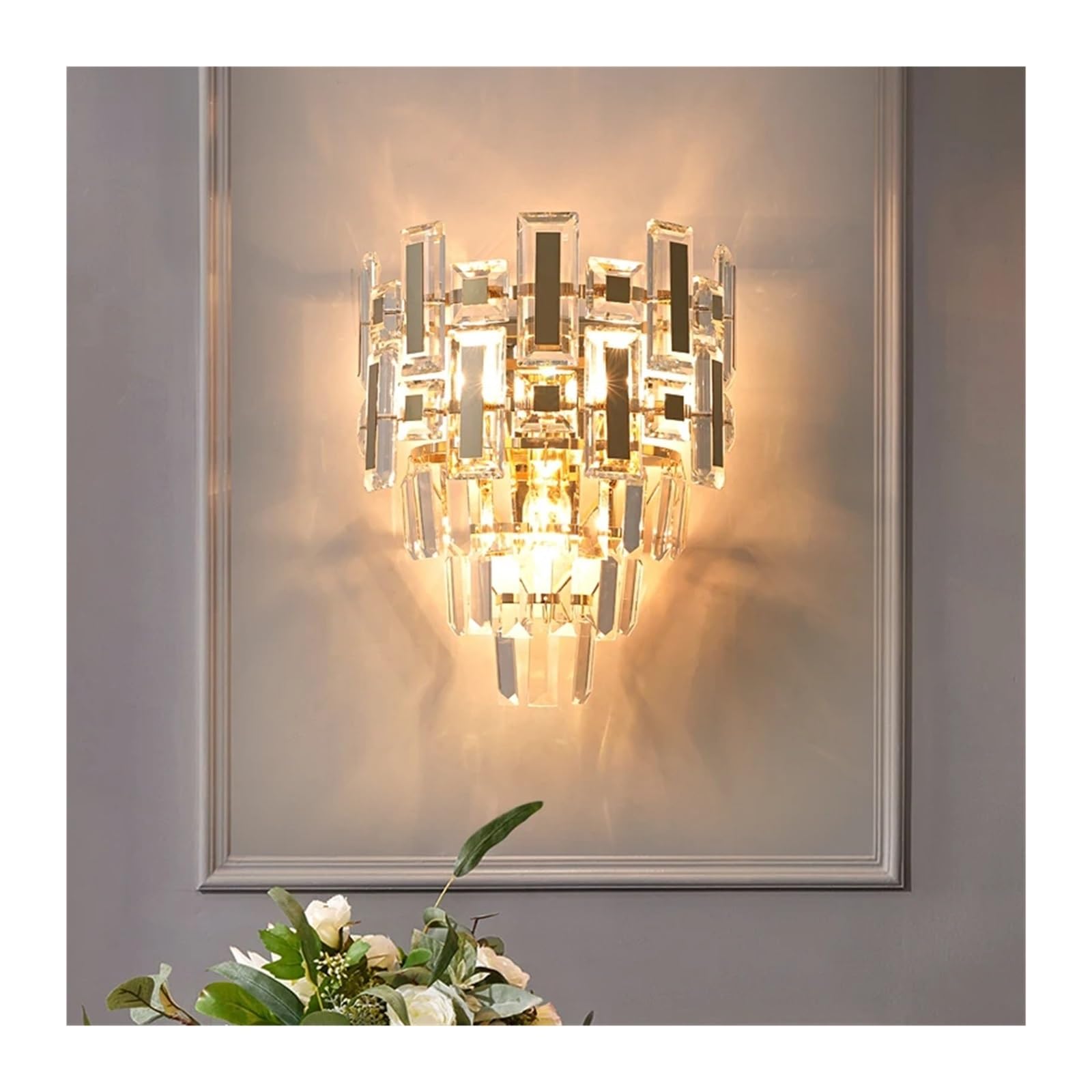 MYUYEE Luxury Crystal Wall Lamps Living Room Decorative Sofa Back Wall Bedroom Bedside Lamp Corridor Stairwell Wall Lamp,Chaner Lamp