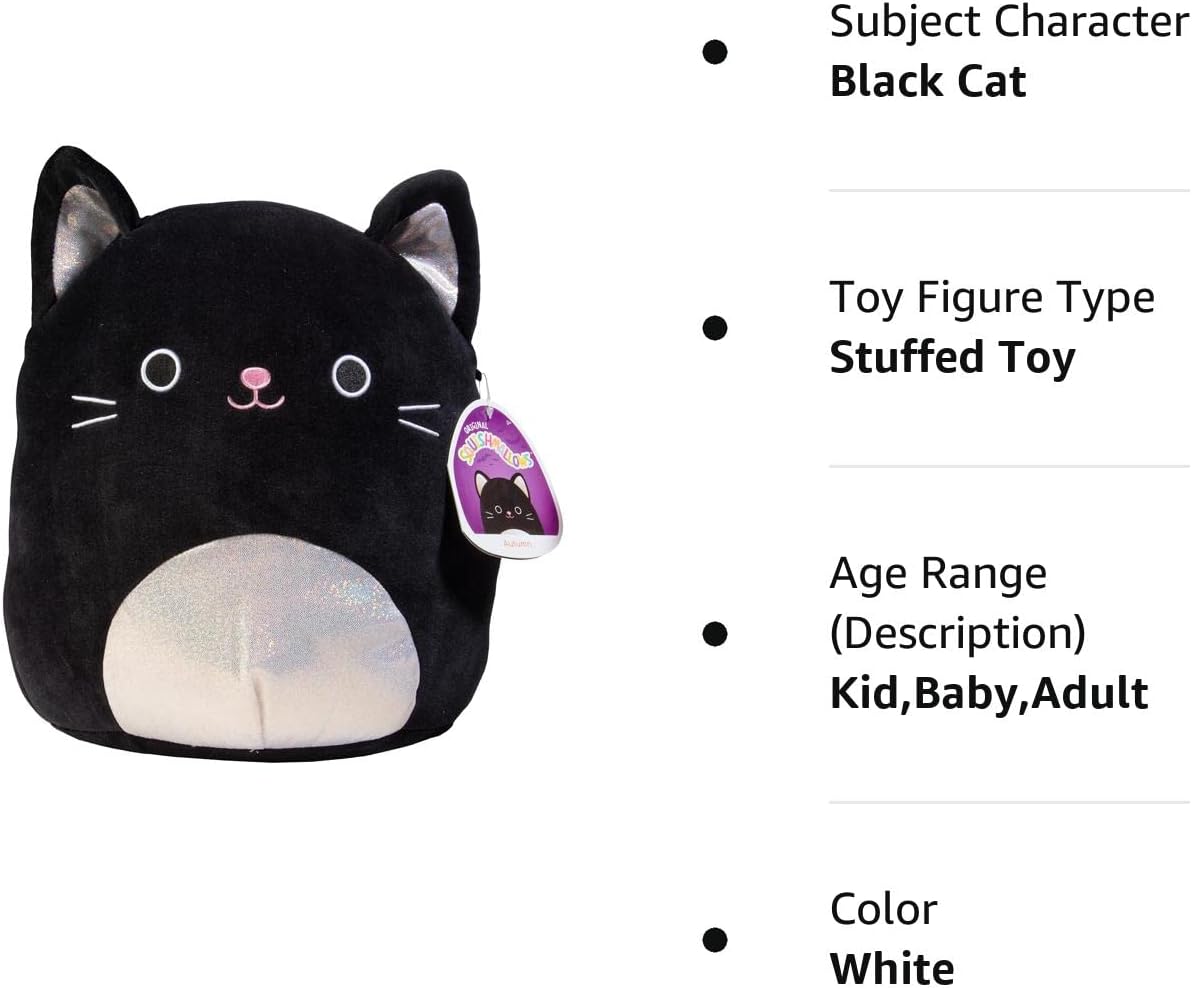 Squishmallow 12" Autumn The Black Cat - Cute and Soft Plush Stuffed Animal Toy - Great Gift for Kids - Official Kellytoy - Ages 2+