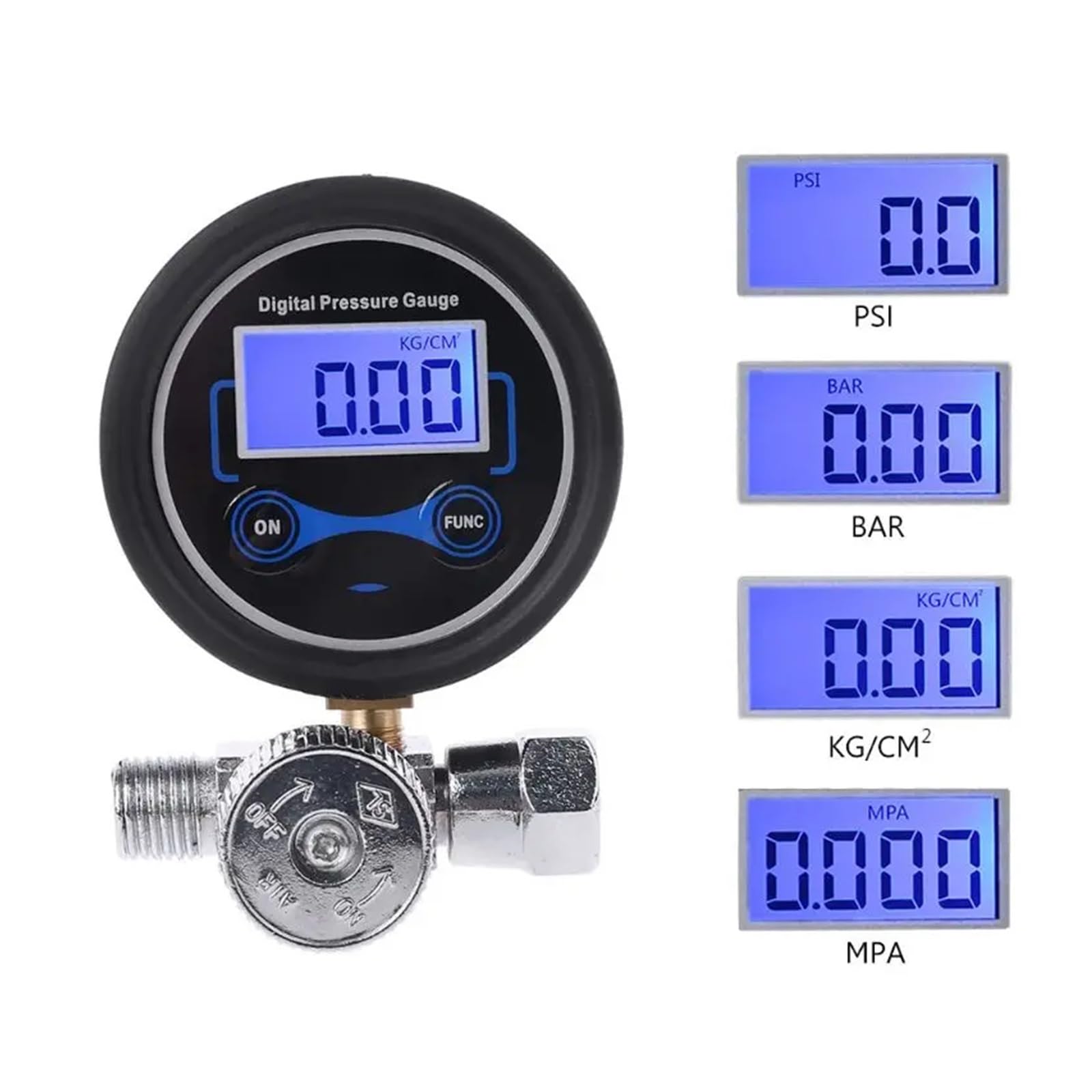 Regulator ciśnienia, 2 Szt. Przełącznik Ciśnienia, Cyfrowy Zawór Sterujący Manometrem Regulatora Powietrza 1/4 "200PSI Do Pistoletu Natryskowego,dla sprężarki powietrza