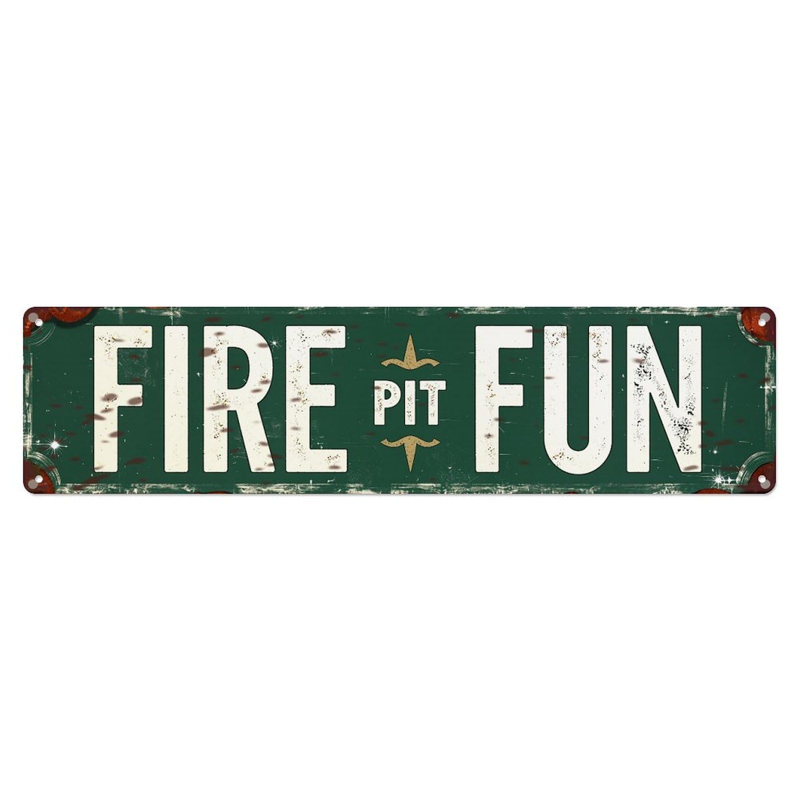 Fire Pit Fun Sign Pattern Metal Tin Sign Plaque