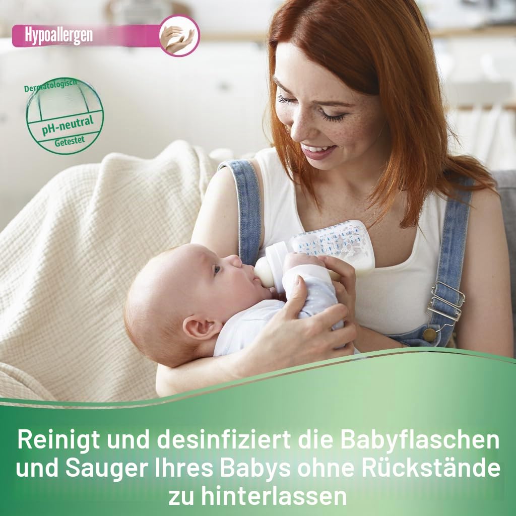 Frosch Baby Baby- und Saugerreiniger, entfernt Milch- und Speisereste, hypoallergen und umweltfreundlich, 8 Stück x 500 ml