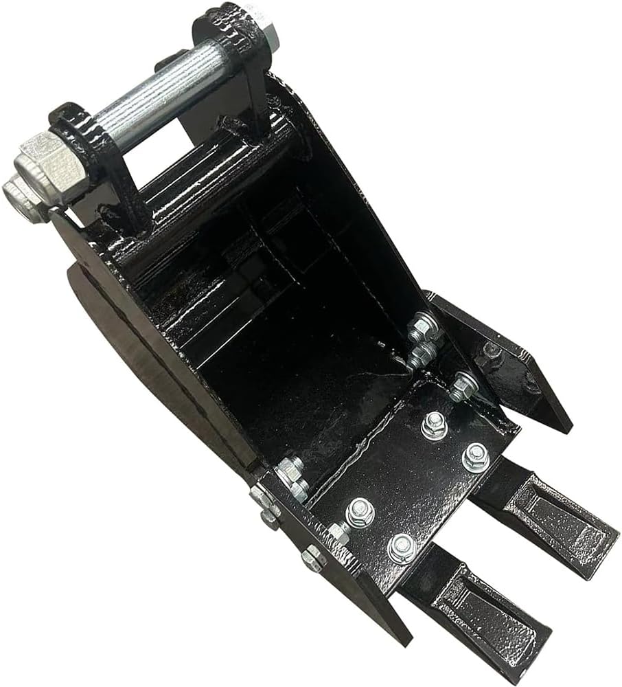 Attachment 200mm Narrow Trenching Bucket for Mini Excavators from 1 to 1.5 Tons,Span 90MM/3.54in, Hole Diameter 25MM/0.98in