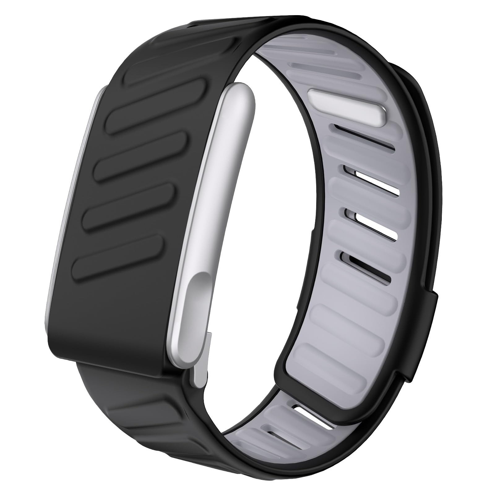 Photo 1 of mimo Upgrade Durable Premium Silicone Sport Band for Whoop 5.0 Strap Men Women, Adjustable Waterproof Replacement Strap, Wristbands Straps for Whoop 5.0 Silicone Bands- Not Compatible with Gen 4 (Black & Light Gray, For WHOOP MG Bands-Life/MG)