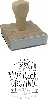 Infusion 100% Market Organic Natural Organic Product Rubber Stamp, 2 X 2'' Wood Stamp