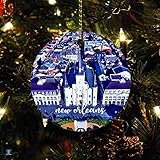 Décoration de Noël moderne en céramique de la Nouvelle-Orléans - Décoration de Noël souvenir - Cercle plat en céramique - 7,6 cm