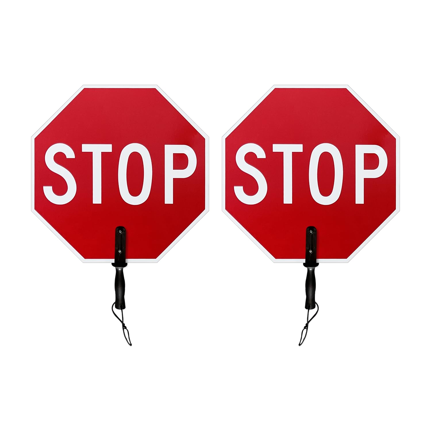 SmartSign Pack of 1, 18 x 18 inch Handheld “STOP - STOP” Paddle Sign with Handle, Double-Sided, 120 mil Aluminum Composite, Engineer Grade Reflective, Red and White — Amazon image 2