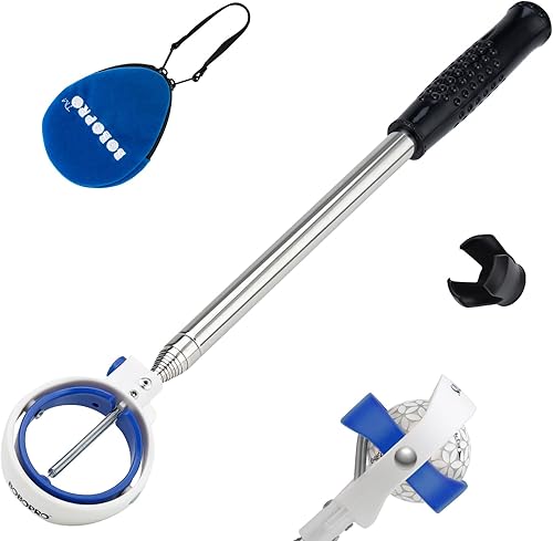 BOBOPRO Recuperador de pelotas de golf para agua telescópica, herramienta recuperadora de bolas de 9 pies con cabezal listo para liberar resorte,