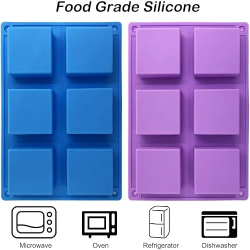 Miniatura 5 de 3 paquetes de 6 cavidades de molde de silicona para hornear pasteles (morado, azul, rosa), molde para hornear DaKuan para pastel, molde de chocolate