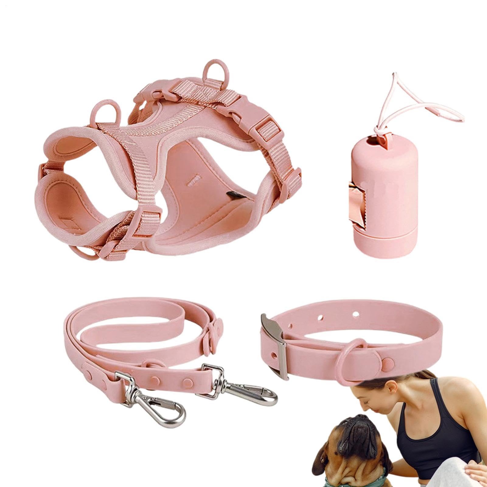 Juego de correas para perros, juego de arneses para perros - sin arnés de | tracción - Juego de correas multifuncionales para perros medianos, fácil de caminar, para todos los días, collar de perro