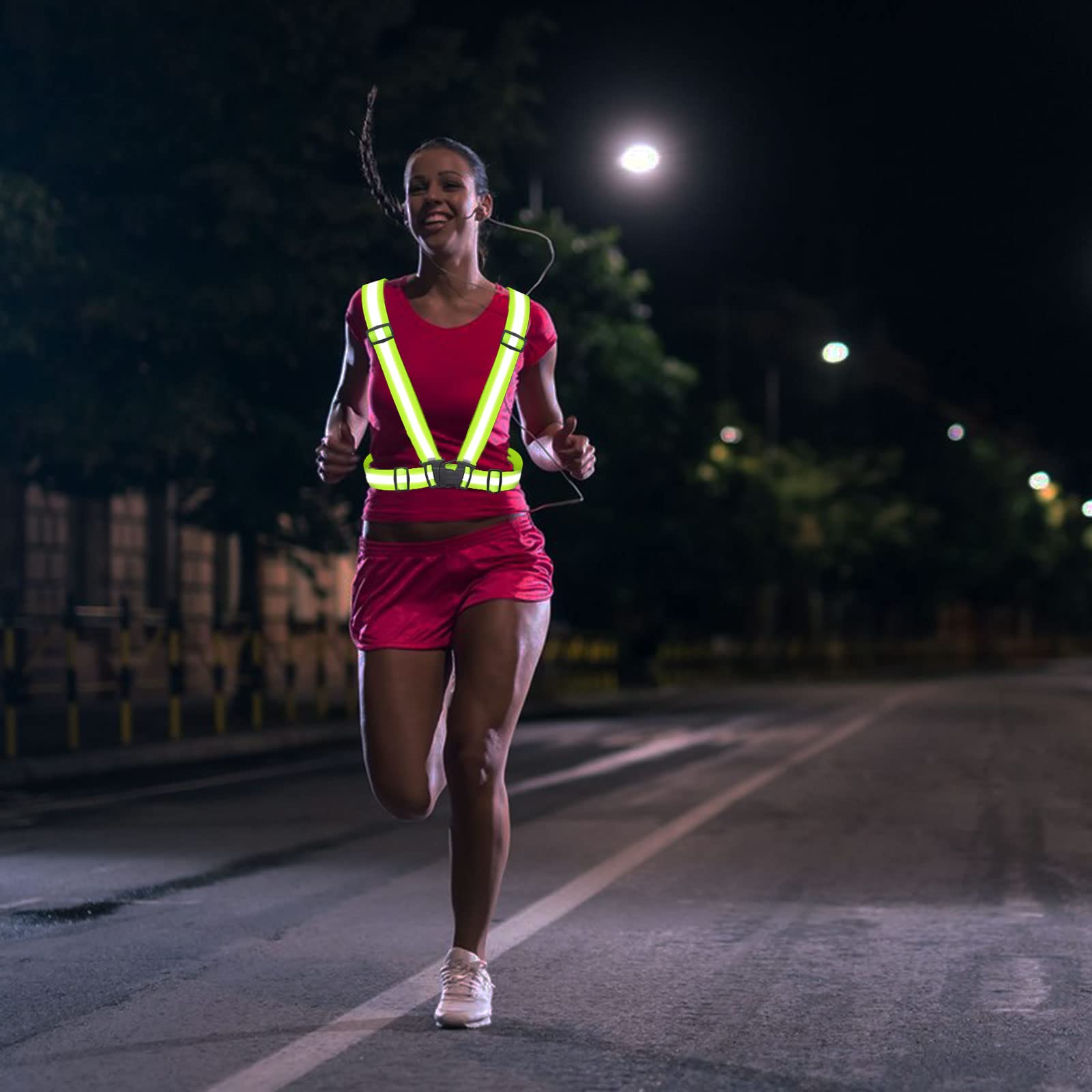 TSHAOUN Gilet Riflettente di Sicurezza,Gilet Catarifrangente, Gilet di Sicurezza Riflettente Regolabile di Sicurezza Gilet Fluorescente Unisex per Corsa, Ciclismo, Motociclismo