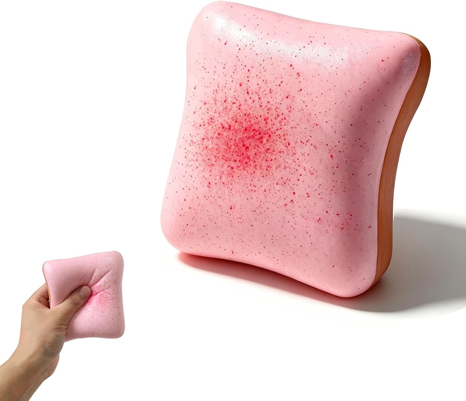 1Pc Bread Shaped Butter Squishy, Pink Slow Rising PU Squeeze Toy | Soft Elastic Texture, Light Fragrance, Realistic Bread Modelling, Suitable For Casual Squeeze & Desktop Display-image-24