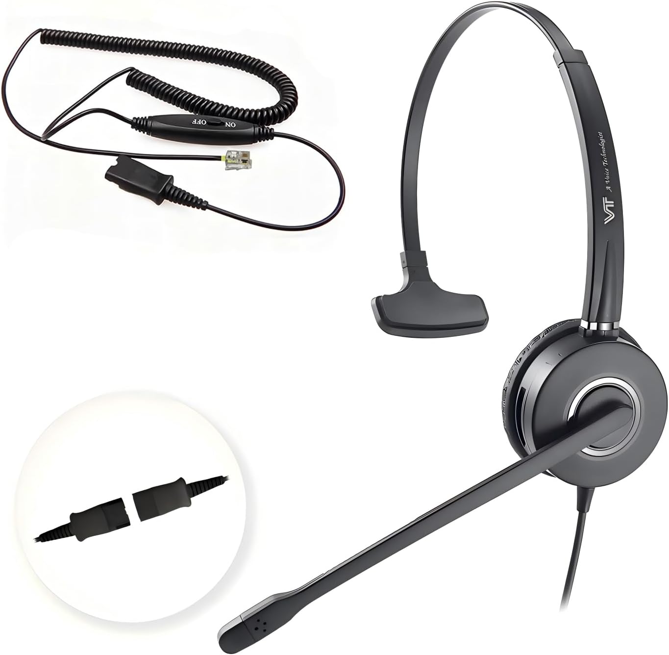 VT RJ9 Headset for Cisco-IP-Phones - Telephone Headset with Noise Cancelling Mic with Mute&Volume Control 7841,7861,7945G 7965G,7975G,8811,8851,8865(6800/6900/7800/7900/8800/8900/9900 Series)
