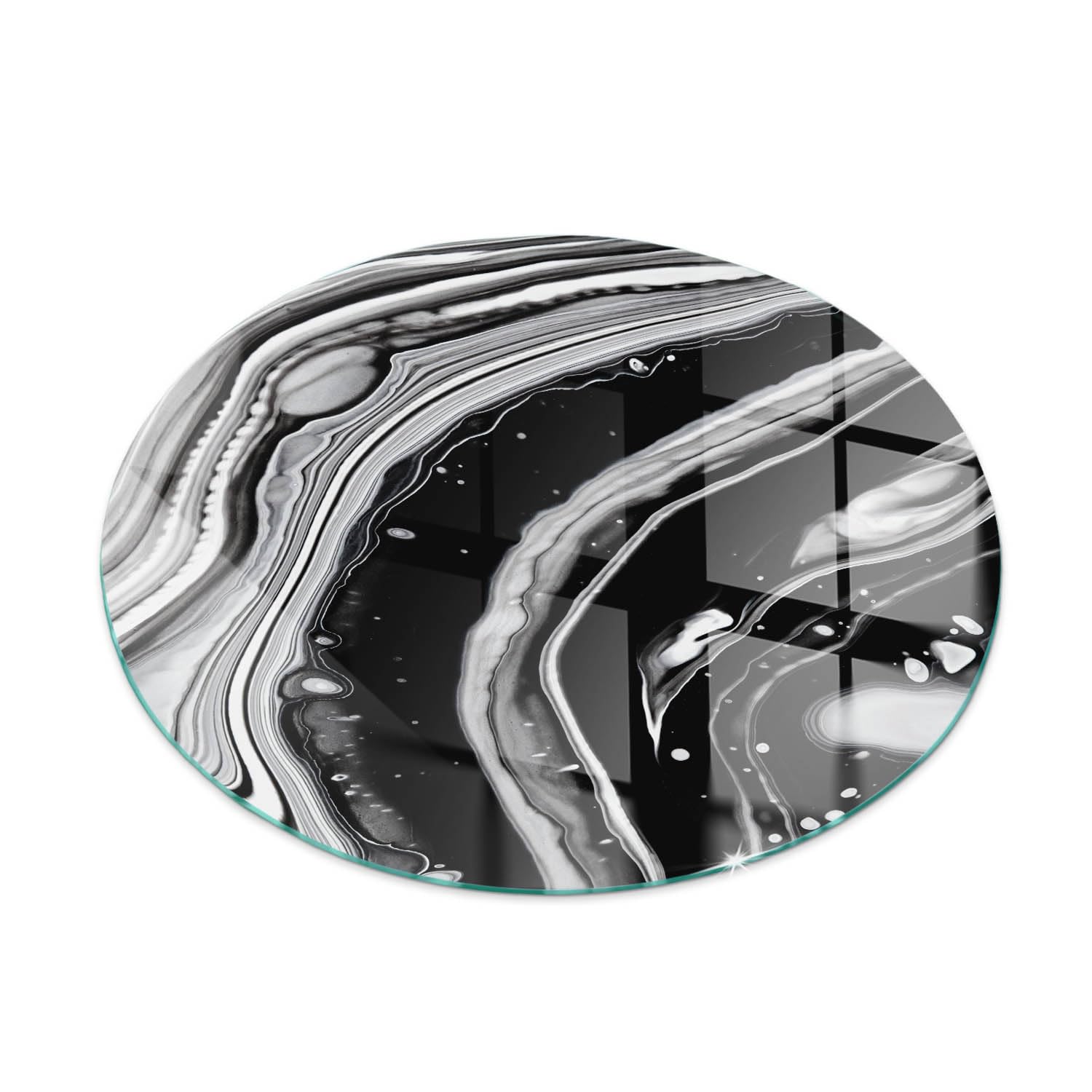 Verre Trempé de Cheminée Plaque de Protection Sol Rond Contre Étincelles