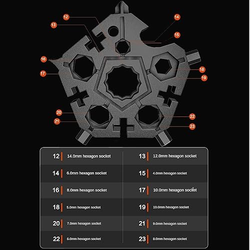 Miniatura 5 de Paquete de 10 destornilladores multiherramienta de copo de nieve 23 en 1 de acero al carbono, 18 en 1 para múltiples herramientas de nieve, nueva