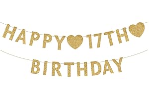 Radiant Happy 17th Birthday Banner to Sparkle Your Celebration