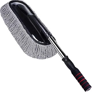 Sunover Car Dash Duster Car Interior Exterior Detailing Brush with Sponge Handle (Grey) co7059