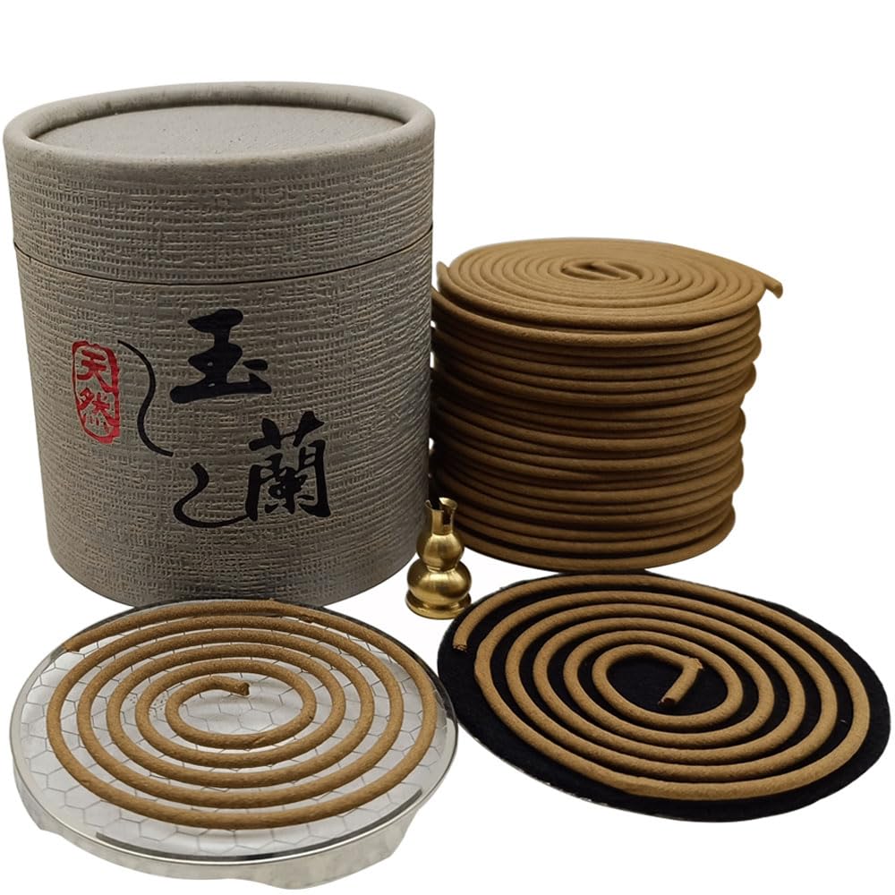 48pcs Coiled Incense,Coiled Incense,Pretty Good Meditation Accessories,Burns a Minimum of 3.5 Hours per Serving,Suitable for Meditation Natural Incense,Coil Incense Sandalwood (Magnolia)