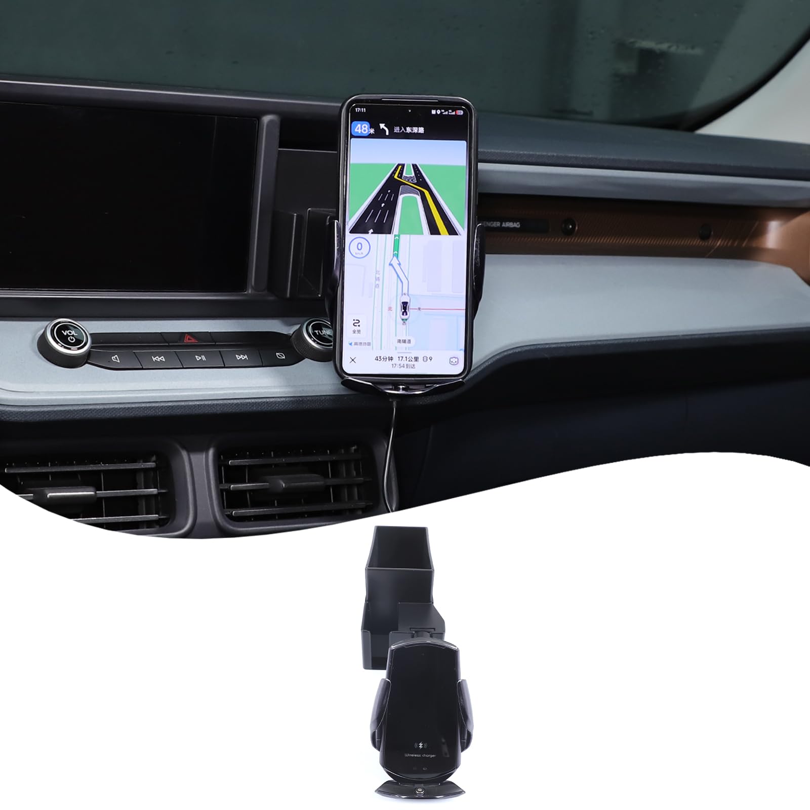 Lcojicep Center Console Dashboard Storage Box Mobile Phone Holder Compatible with Ford Maverick 2022-2025, Multimedia Display Navigation Right Side Panel Mobile Phone Holder Organizer Tray (Style D)