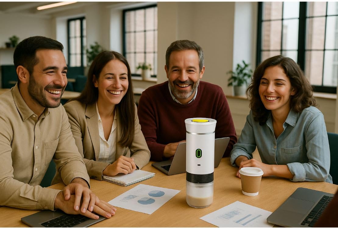 Cafetera Portatil Capsulas 3 en 1 compatible con Nespresso Dolce Gusto y Café Molido - Mini Cafetera Portátil Multicapsulas Universal para Llevar - Maquina Cafe Portatil Pequeña