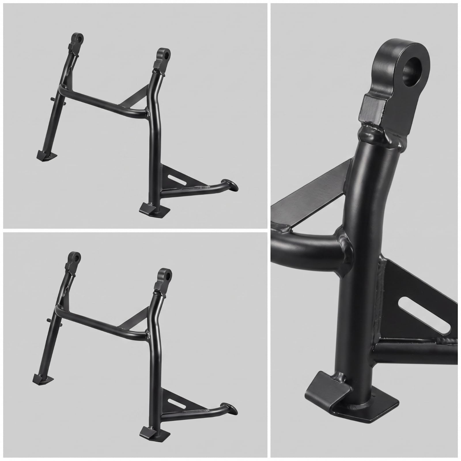 Béquille Centrale Support Support Central Stand Tube Soudé Épais et Patins Plats Antidérapants pour Maintien Fiable Intégration au Cadre Du Modèle, Modèle Haut