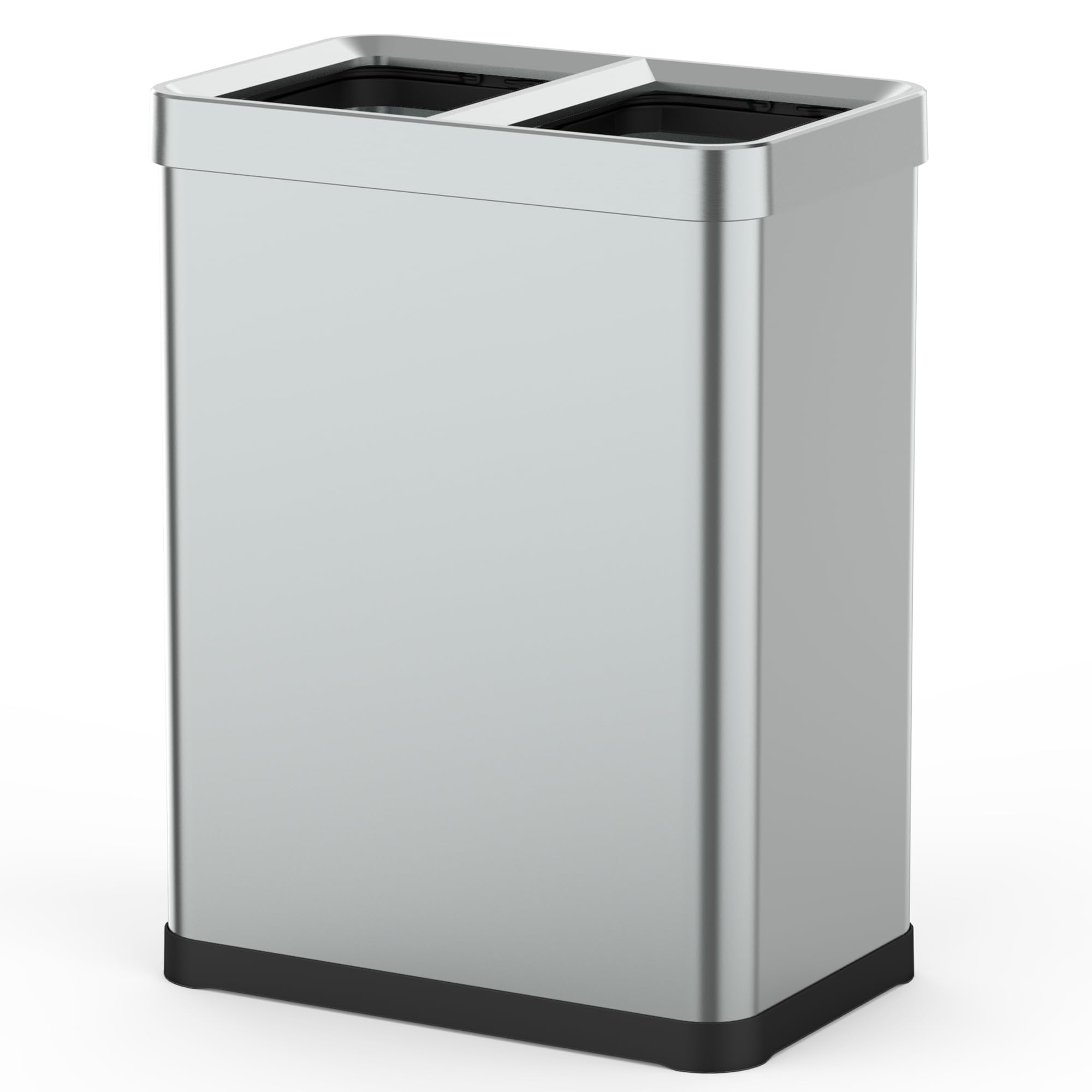 Tallin Open Top - Papelera de clasificación de 2 x 30 L, acero inoxidable, sin tapa, diseño moderno para oficina, cocina, hotel o restaurante