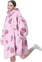 Vista 14 de Aemicion - Manta con capucha para adultos, acogedora y cálida sudadera gruesa de sherpa con capucha para regalos para hombres y mujeres - Gris