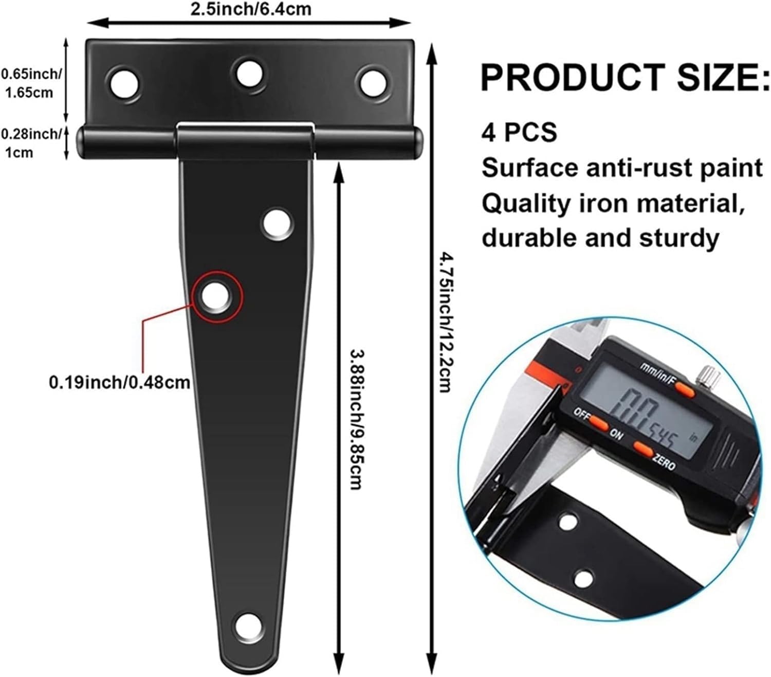 Scharniere, 6 Stück Edelstahl-Hardware in T-Form mit Scharnieren