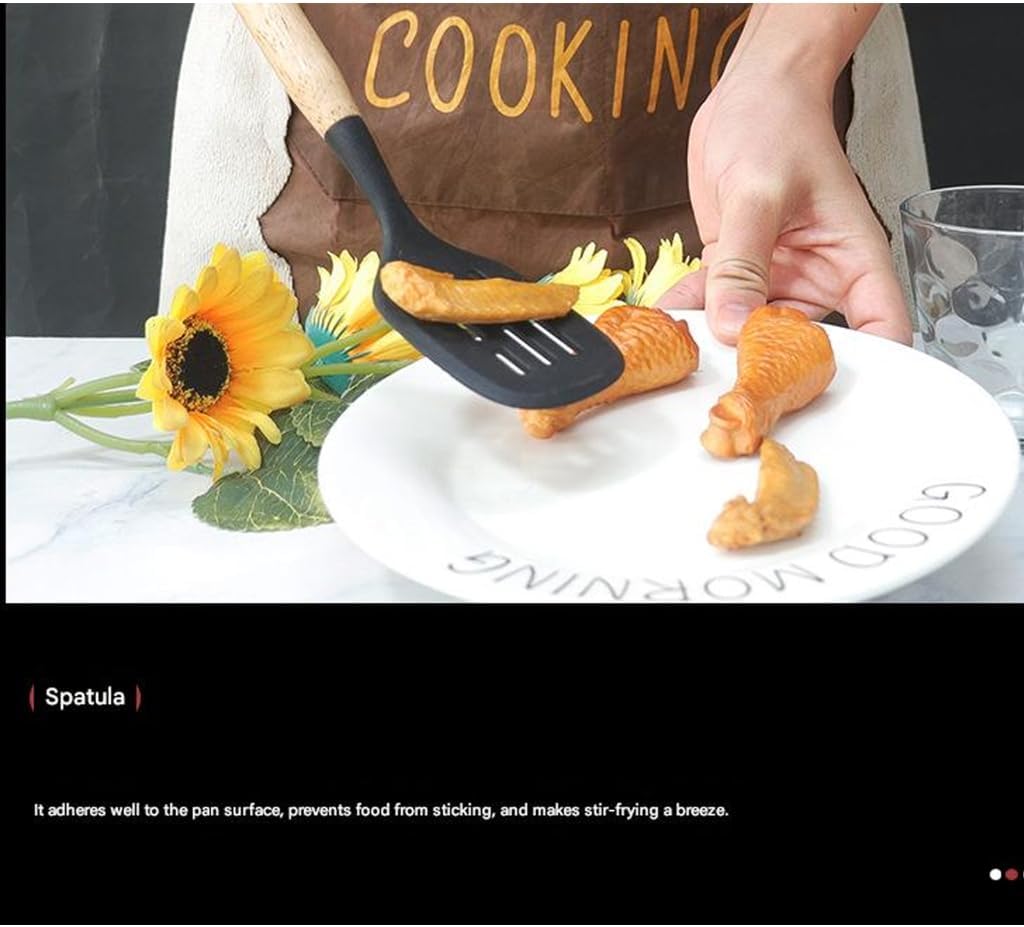 Multifunctional Cooking Tool Silicone Set On Nonstick Pan Functional For Various Cooking Tasks