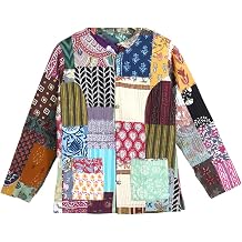 INDACORIFY Patchwork Quilted Jacket Cotton Flower Assorted Print Coat For Womens Streetwear Boho Reversible Jacket