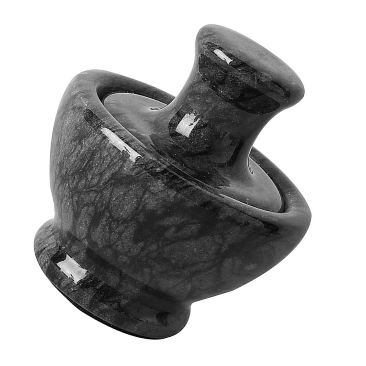 ULTECHNOVO Mortier en Marbre Noir Pilon Confortable pour Broyer Épices et Comprimés, Ustensile Cuisine pour Usage Ménager et Pharmacies