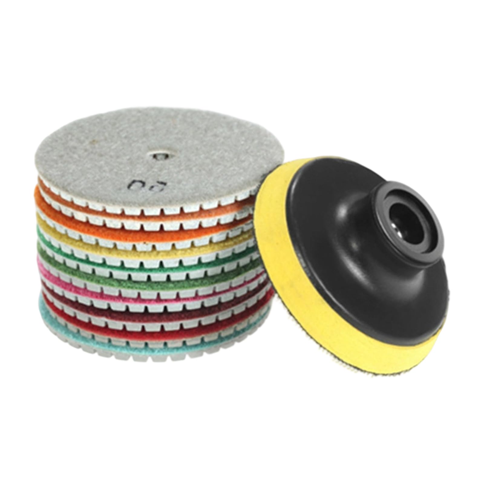 100 mm Nass-Trocken-Diamanten-Polierscheiben, Polierpad, Schleifscheibe zum Schleifen und Polieren von Stein- und Betonoberflächen, Diamant-Nasspad (16 Stück)