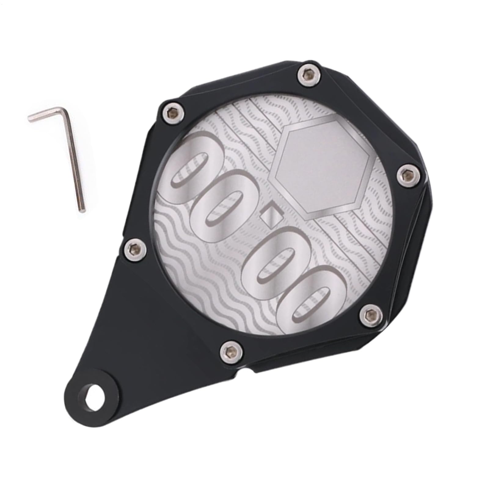 Soporte para permisos de disco fiscal para motocicleta, soporte hexagonal para placa de impuestos, soporte de aluminio impermeable para tarjetas con llave para ciclomotor ATV