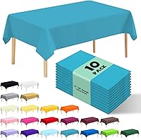 Vista 36 de Paquete de 10 manteles desechables de plástico premium de 54 x 108 pulgadas, mantel rectangular para mesa, para cumpleaños, bodas, Navidad, Beige