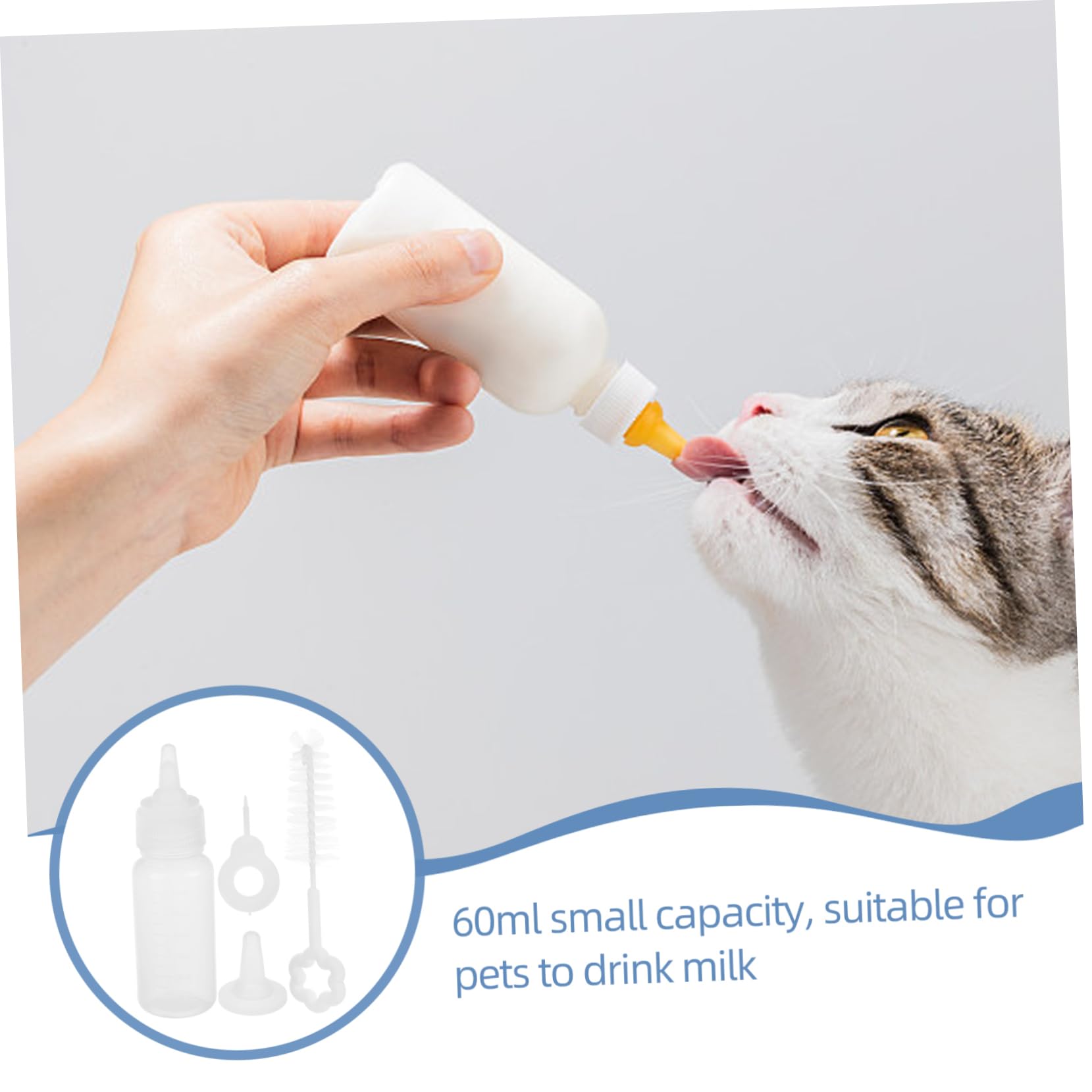 Sosoport 4 Sets Silicone Pet Nursing Bottle Puppy Feeding Milk Bottle Newborn Feeder Kitten Puppy Lightweight Easy to