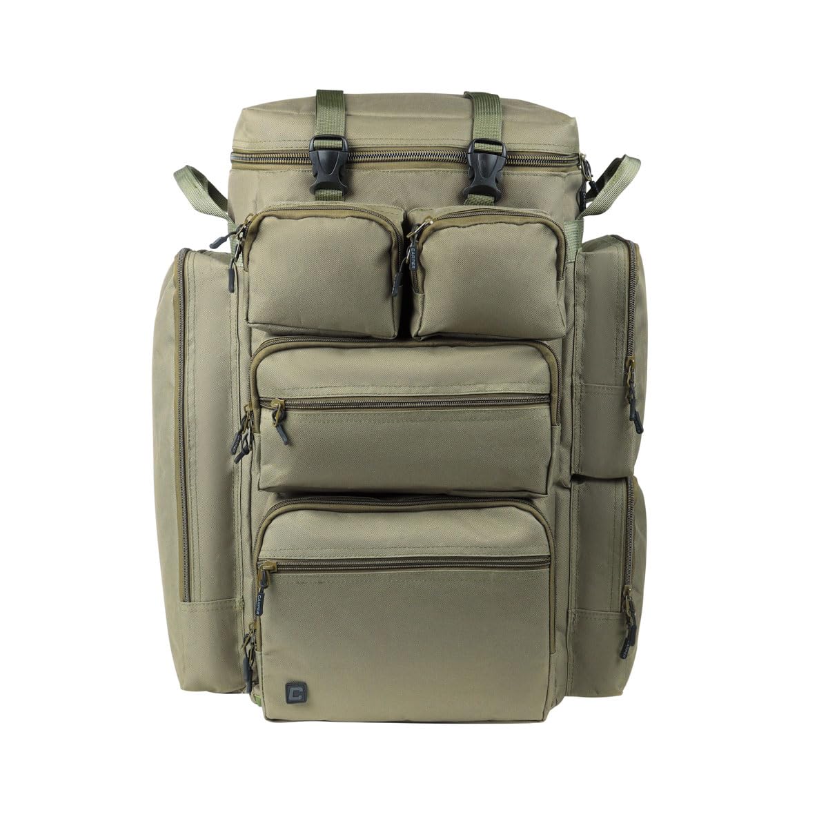 Carper Tackle Carp Fishing Rucksack Olive Green 75 Litre Luggage Tackle 8 Pockets